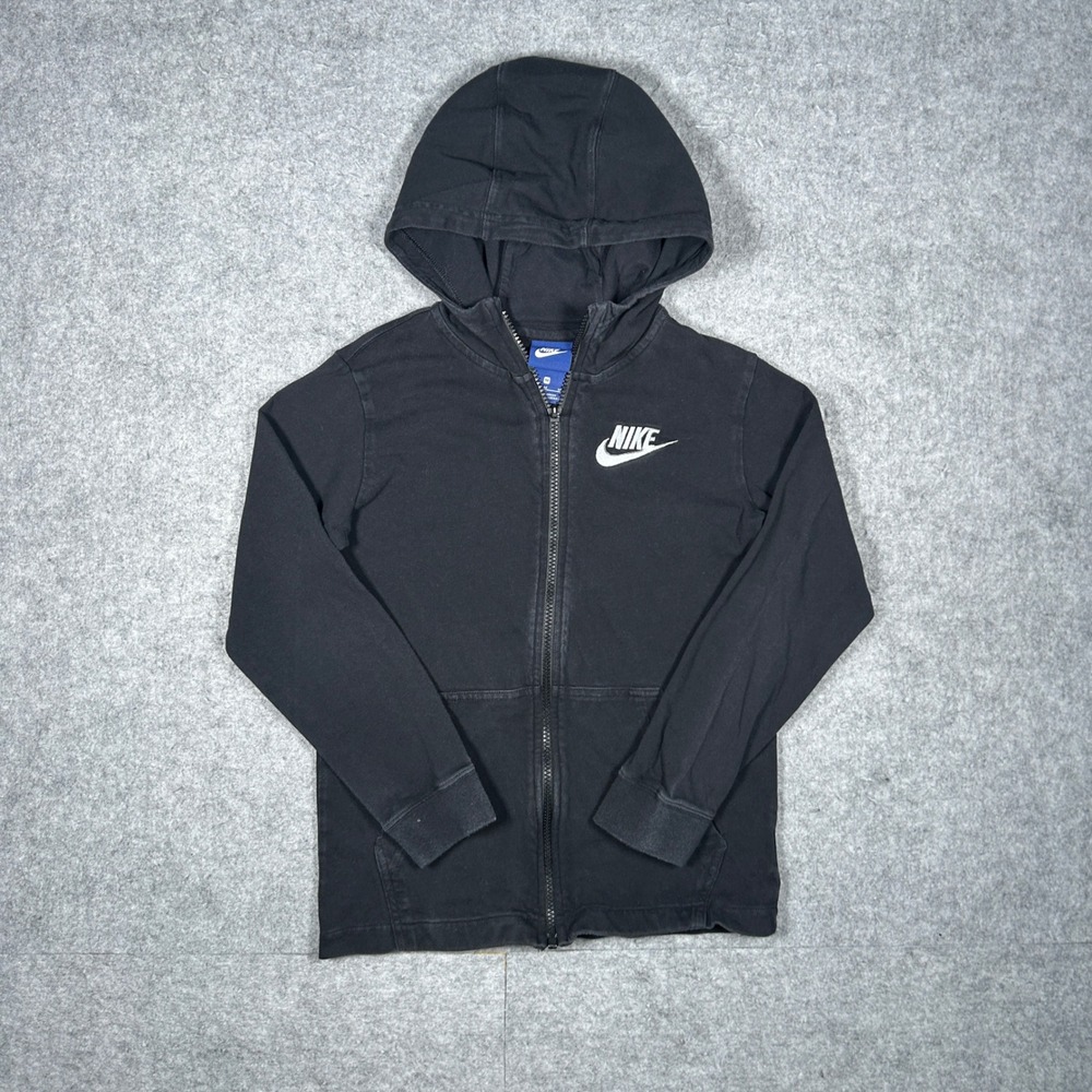 Nike Full Zip Hoodie youth boys Medium Black Sportswear Casual Athleisure